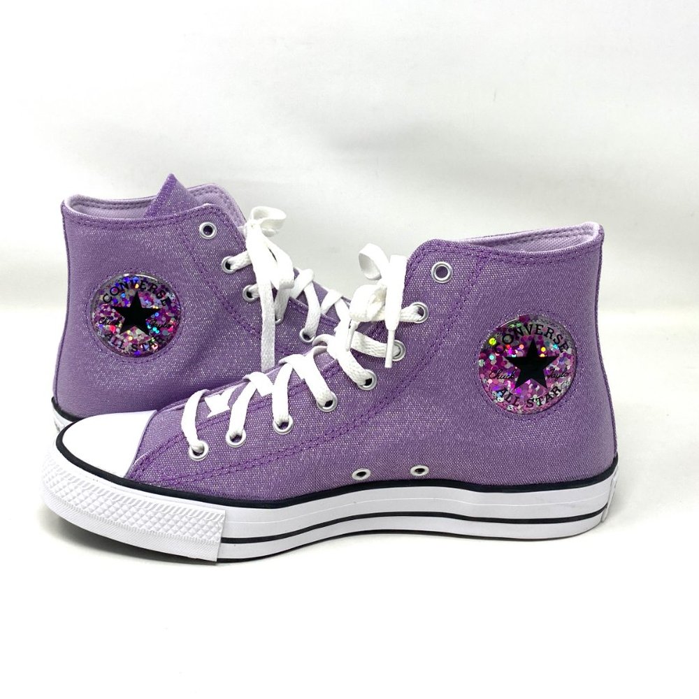 Converse Ctas HI Pale Purple White High Top Shoes Womens Sneakers Canvas 272850F - Picture 2 of 10